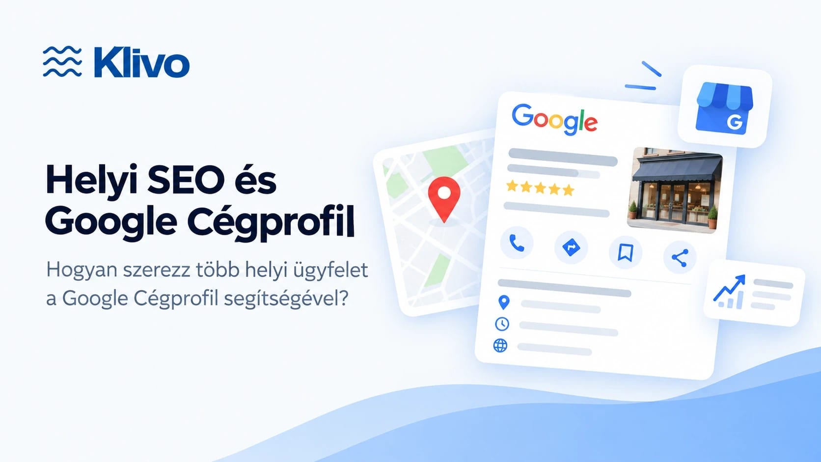 Absztrakt modern borító a Helyi SEO és Google Cégprofil blogcikkhez